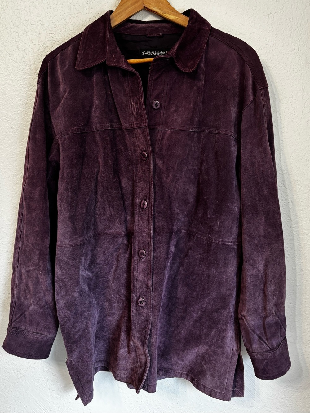 Vintage Savannah Purple Suede Shirt Jacket Large